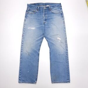 Vintage Levis 501 XX Jeans Mens 34x28 Blue Straight Leg Medium Wash Y2K Denim